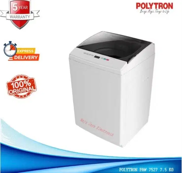 Mesin cuci 1 tabung POLYTRON PAW 7527 zeromatic 7.5 KG