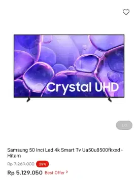 Samsung 50 Inci Led 4k Smart Tv Ua50u8500fkxxd - Hitam