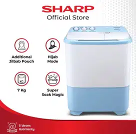 mesin cuci sharp 2 tabung type ES-T79SJ