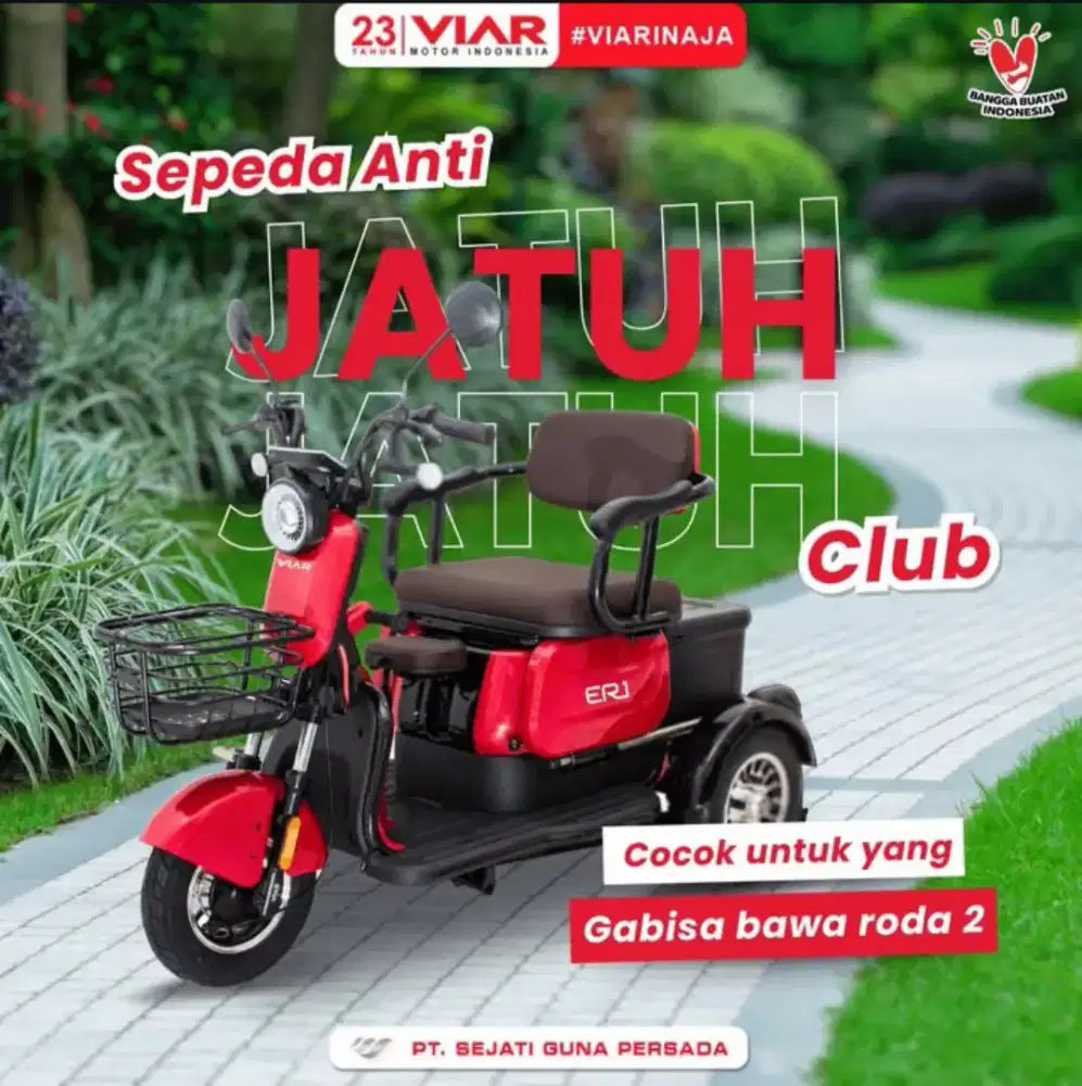 Sepeda Listrik Roda tiga Viar terjamin kualitas nya, bergaransi