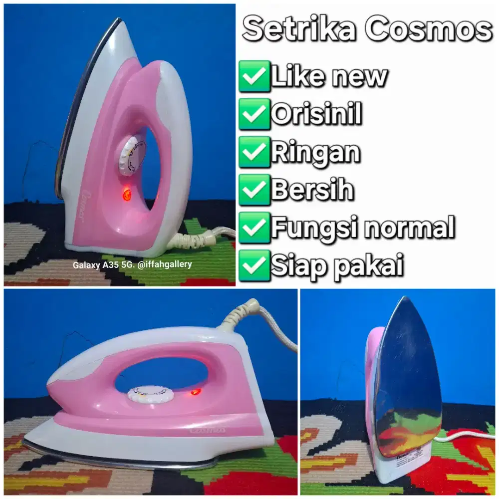 Setrika Cosmos Like New Orisinil Panas Normal Siap Pakai