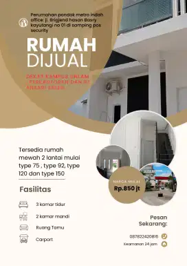 Promo khusus bulan ini ruma mewah 2 lantai