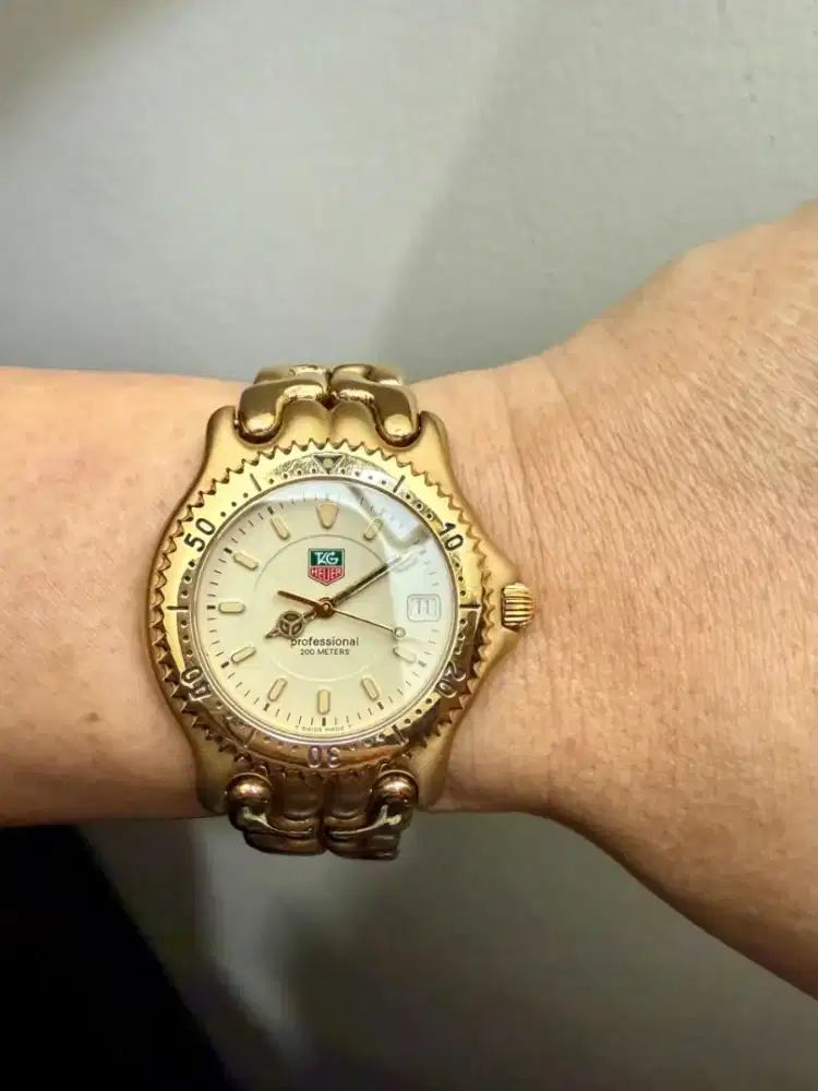 Jam tangan tag Heuer fish Bone all Gold