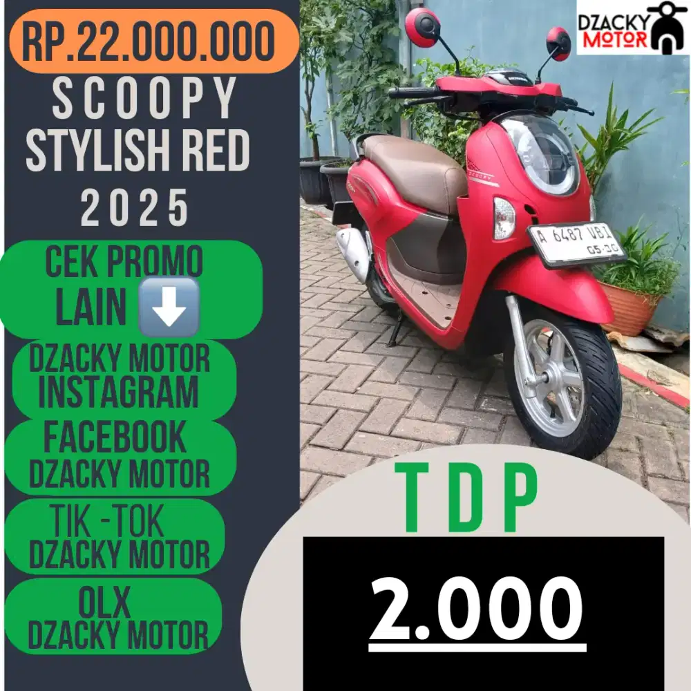 SCOOPY STYLISH RED 2025 SECOND BERKUALITAS LIKE NEW