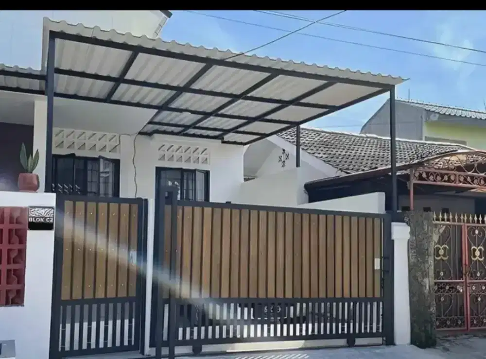 Pemasangan kanopi carport atap alderon tidak panas tidak