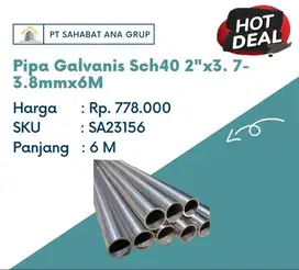 Pipa Galvanis Sch40 2x3. 7-3.8mmx6M