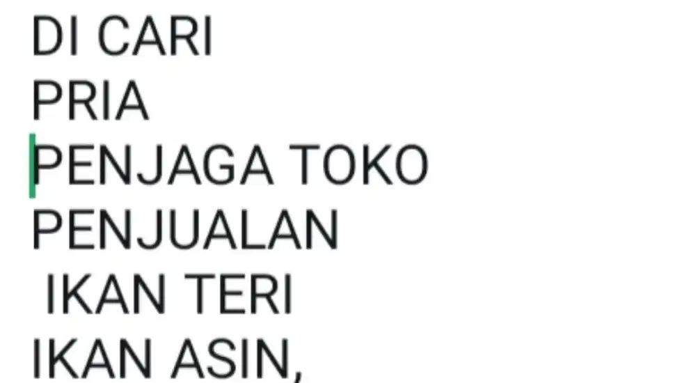 Di cari penjaga toko dan sales penjualan