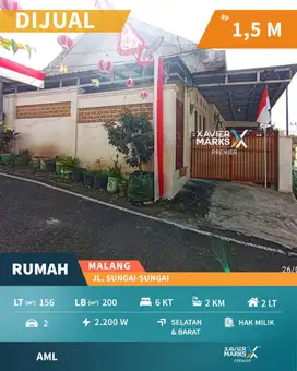 Dijual Rumah Hook Tengah Kota di Klojen Malang