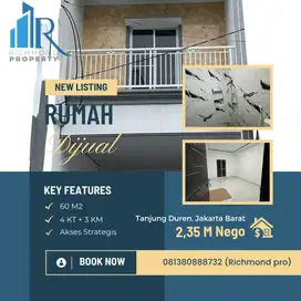 Jual Rumah di Tanjung Duren lokasi prime 4 KT 3 KM bebas banjir !