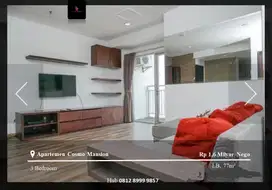 Dijual Apartement Cosmo Mansion Middle Floor 2BR+1 Furnished View GI