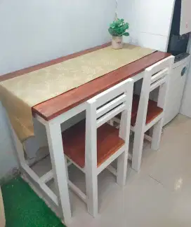 Meja + Kursi Kayu Jati