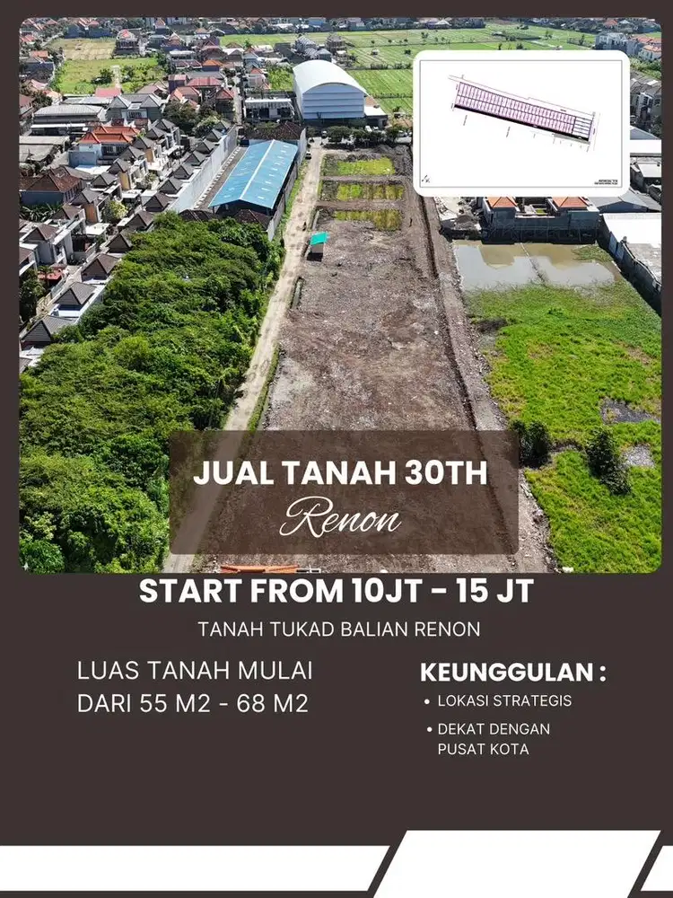 Disewakan Tanah Kavling 1 Are di Jalan Tukad Balian Renon