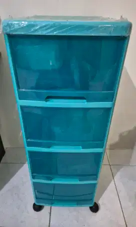 Lemari Laci Mini 4 Tingkat Warna Tosca - Organizer Serbaguna
