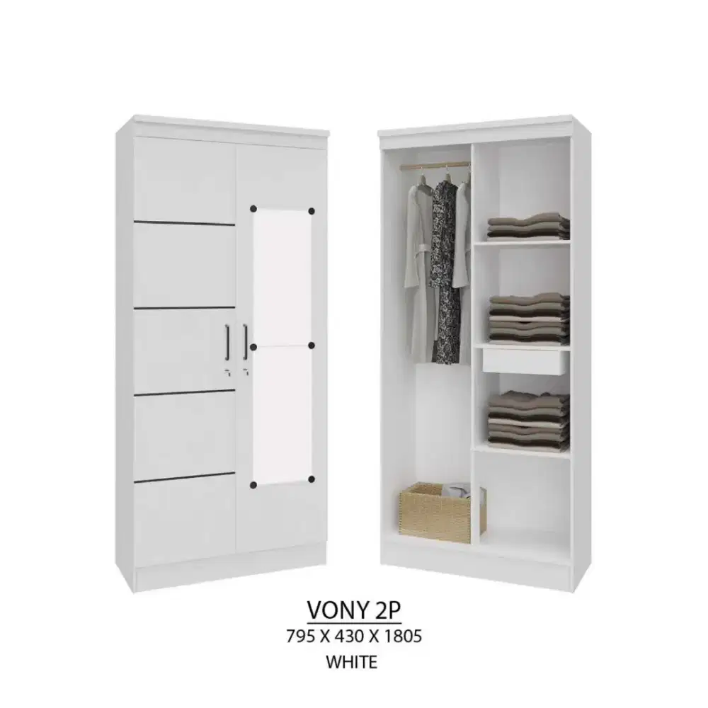 READY LEMARI PAKAIAN VONY 2 PINTU TERMURAH TERLARIS SALE