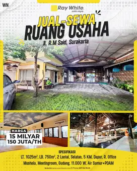 Disewakan Ruang Usaha Di Manahan Cocok Untuk Resto Dan Coffeshop