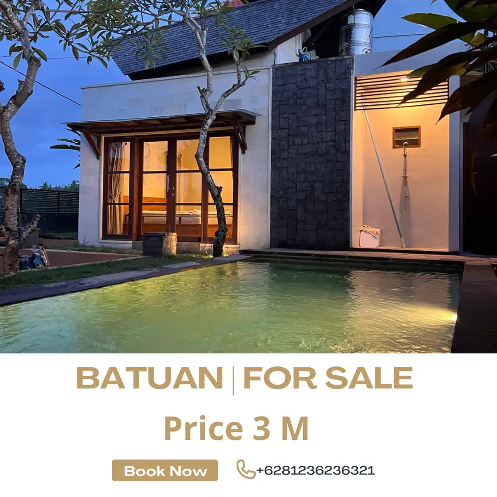 (K88) VILLA PRIVATE LINGKUNGAN TENANG DI BATUAN GIANYAR