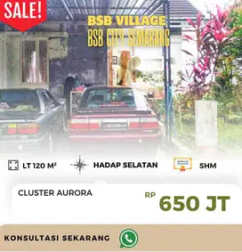RUMAH MURAH 1 LANTAI BSB VILLAGE DEPAN TAMAN, HADAP SELATAN