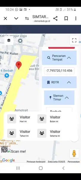 Jual Tanah Mangku Jalan aspal di Berbah
