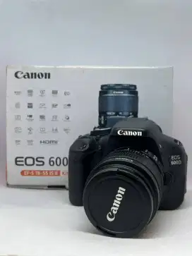 Kamera Canon 600D lensa kit 18-55mm fullset box like new