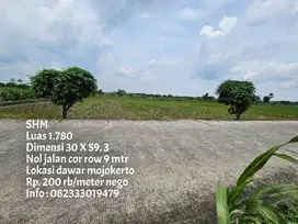 Tanah pinggir jl. jalur kabupaten row 10 mtr