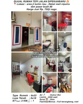 Dijual rumah tepi jalan lokasi.kulim riau