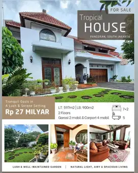 RUMAH MEWAH 2 LANTAI PANCORAN JAKARTA SELATAN Strategis IMB SHM Ready