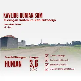 Tanah Kavling Zona Perumahan SHM Pucangan Kartasura