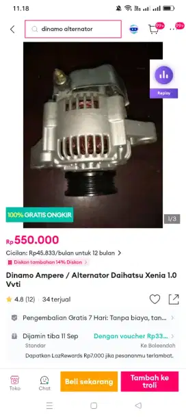 Jual alternator mobil xenia