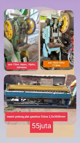 Jual beberapa mesin potong plat