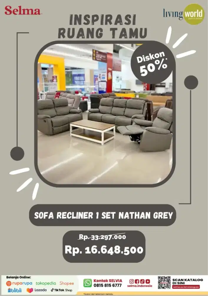 PROMO DAHSYAT SOFA SET RECLAINER