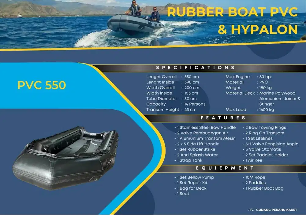 perahu karet bonroe 470 hypallon