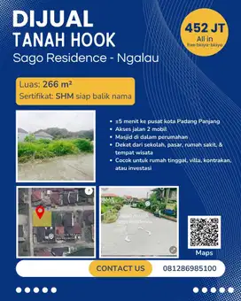 Dijual Tanah Hook Sago Residence Padang Panjang