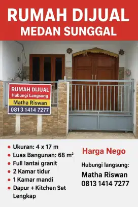 Rumah Dijual – Medan Sunggal (Harga Nego)