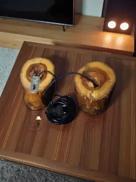 Lampu Hias Dinding Kayu Jati Unik Handmade - Dekorasi Natural Estetik