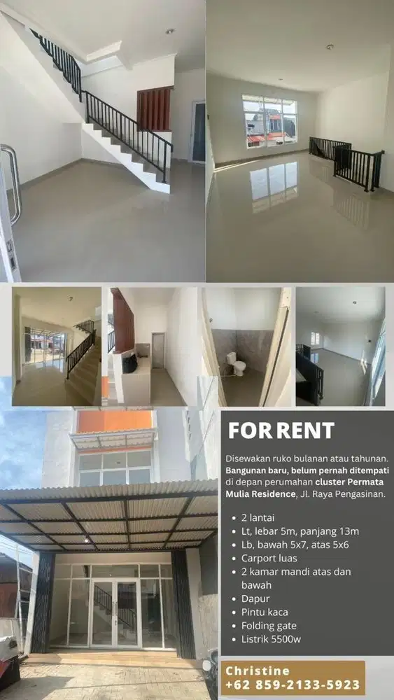 Sewa Ruko Baru , Bulanan atau Tahunan