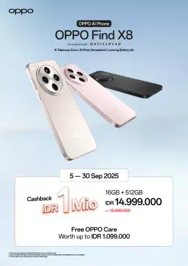 OPPO FIND X8 CASHBACK 1 JUTA RAM 16/512
