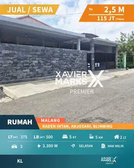Rumah Luas Bisa Untuk Bisnis Atau Huni di Raden Intan Blimbing Malang