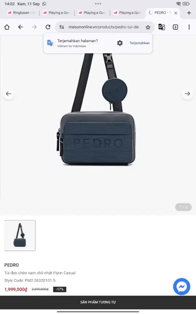 Tas slempang PEDRO