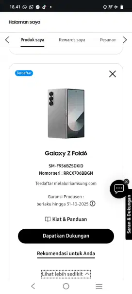 Samsung Z Fold 6 Sein Normal Garansi On Bisa Tuker Tambah