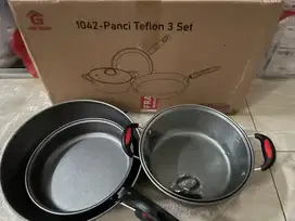 GM Bear Panci Wajan Set isi 3 pcs 1042 (free steaming pot)