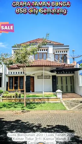 RUMAH ISTIMEWA SIAP HUNI DEPAN TAMAN, GRAHA TAMAN BUNGA BSB CITY SMG