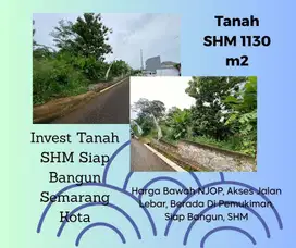 Tanah Semarang Kota Cocok Untuk Invest 1130 m2 SHM Harga Bawah NJOP