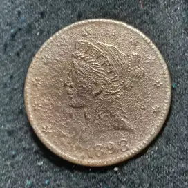 Koin Langka 1898 LIBERTY HEAD 10 DOLLAR USA ANERIKA BEKAS PIN LENCANA