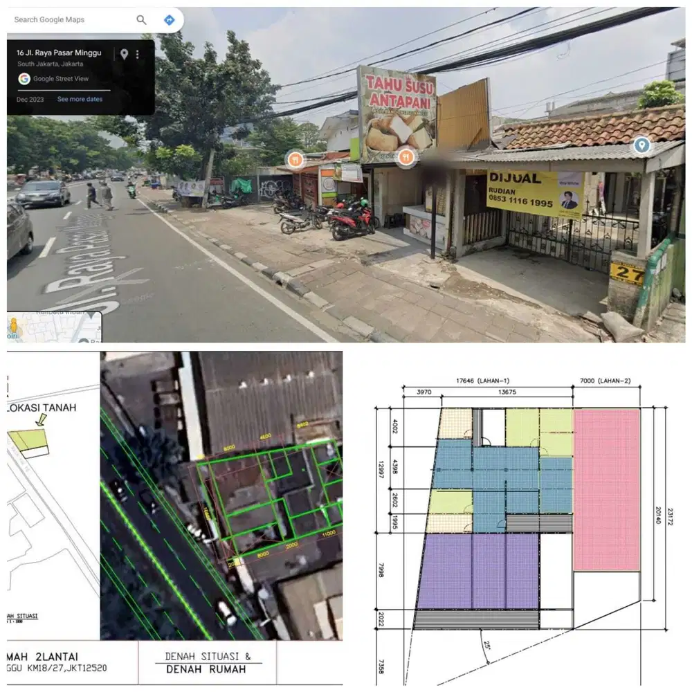 DIJUAL TANAH HARGA NJOP DIJALAN RAYA PASAR MINGGU PEJATEN TIMUR JAKSEL