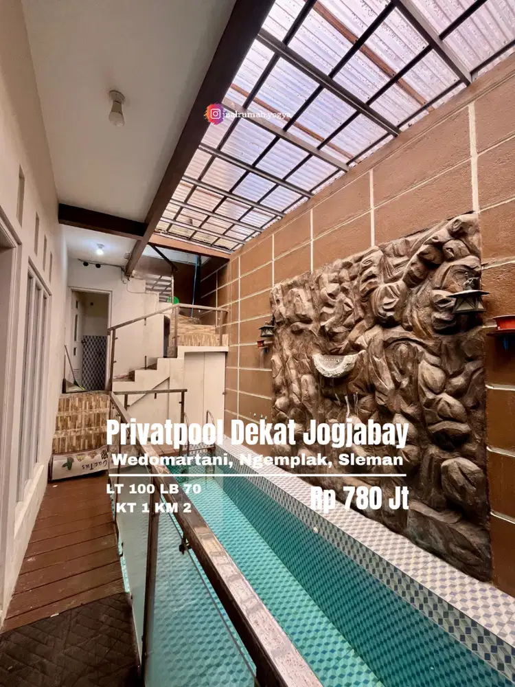 Rumah kolam renang full furnish dekat jogjabay