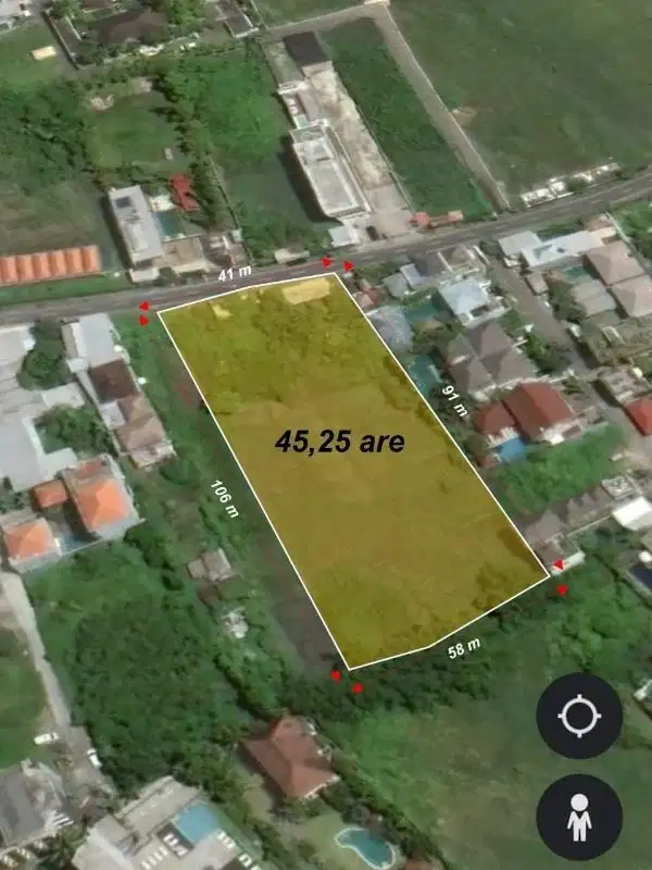 Dijual tanah dekat pantai lokasi pantai echo beach canggu kuta utara