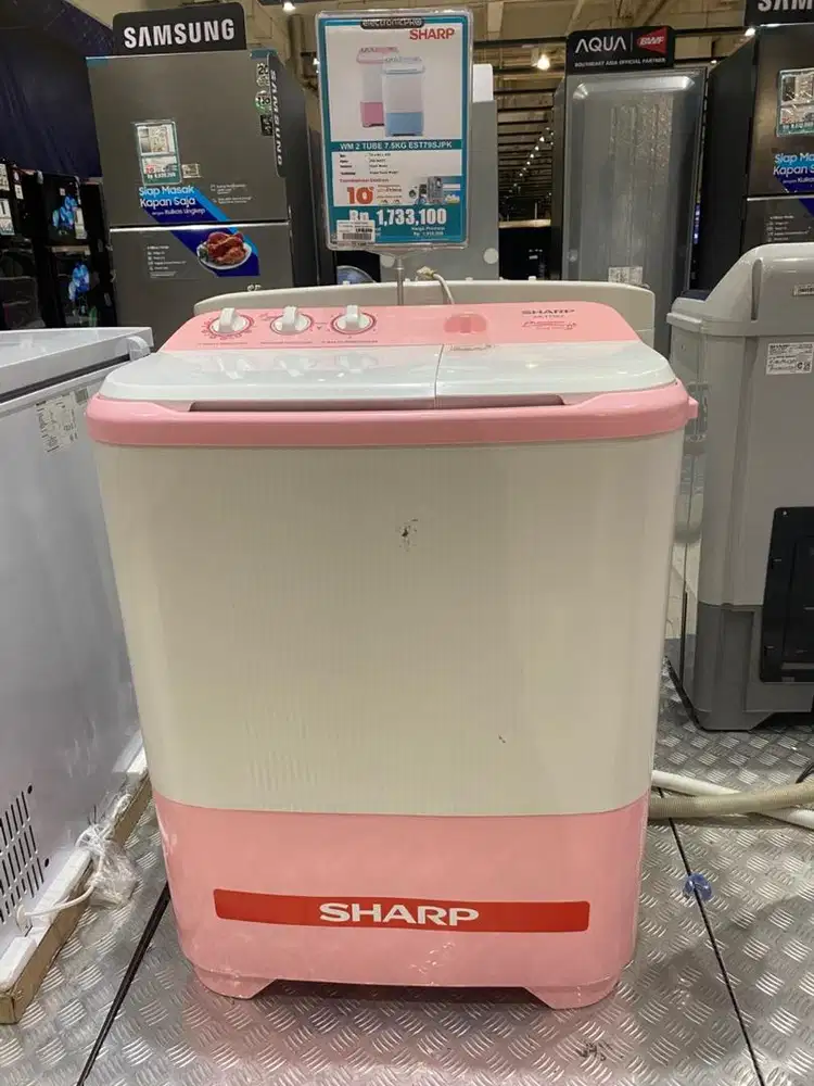 Cicilan Tanpa CC Mesin Cuci Sharp 2 Tabung (7,5kg) Modal ktp