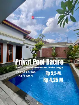 Rumah baru gaya bali dengan kolam renang baciro kodya