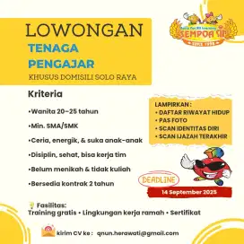Dibutuhkan guru sempoa