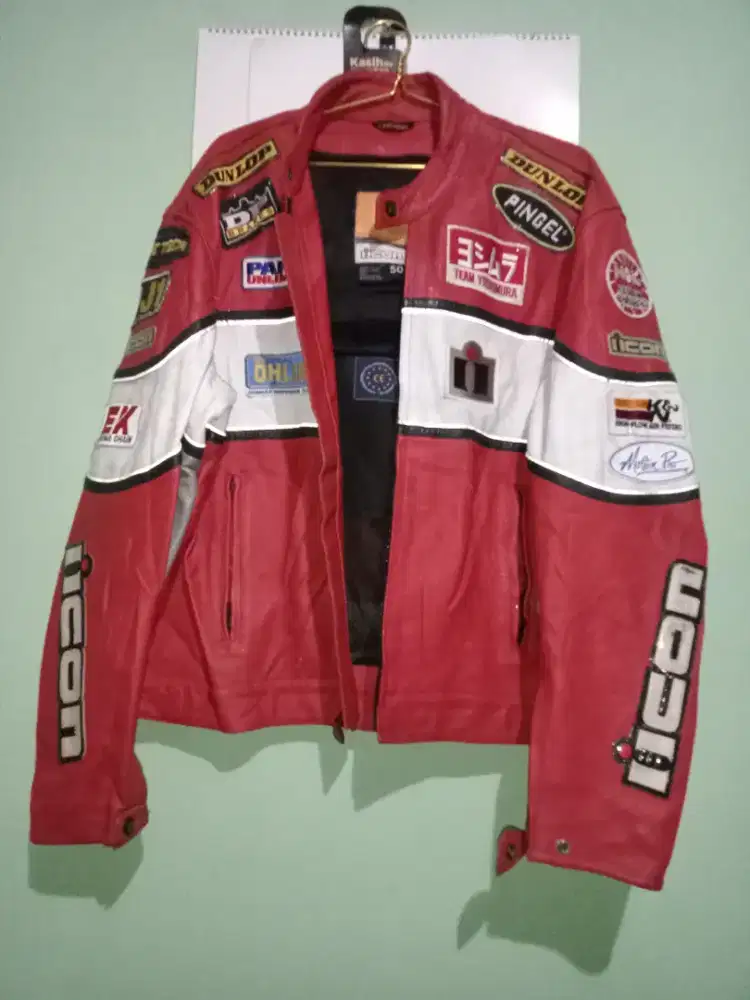 Jaket kulit balap Iicon Motor Sport USA Original Team Yoshimura